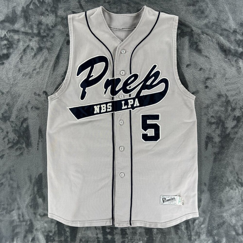 Powers Baseball Jersey Men L 40 Vintage North Broward Prep Eagles Made in USA #5
